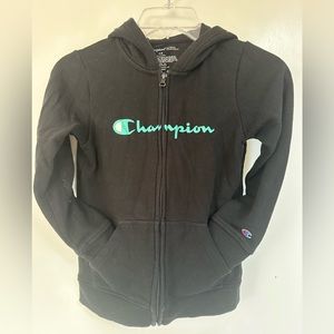 Youth Champion Black Zip Up Hoodie